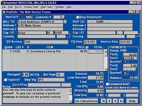 AnyOrder Classic Basic: Mail Order Business Kit Screenshot